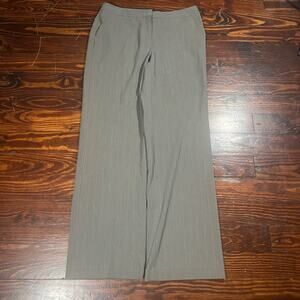 Michael Kors Size 12 Office Siren Dress Pants Taupe Gray Pinstripe Straight Leg